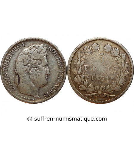 Louis-Philippe Ier 5 francs Argent 1831 K Bordeaux