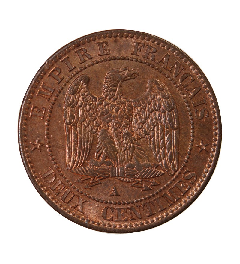NAPOLEON III - 2 CENTIMES 1855 A PARIS variété chien