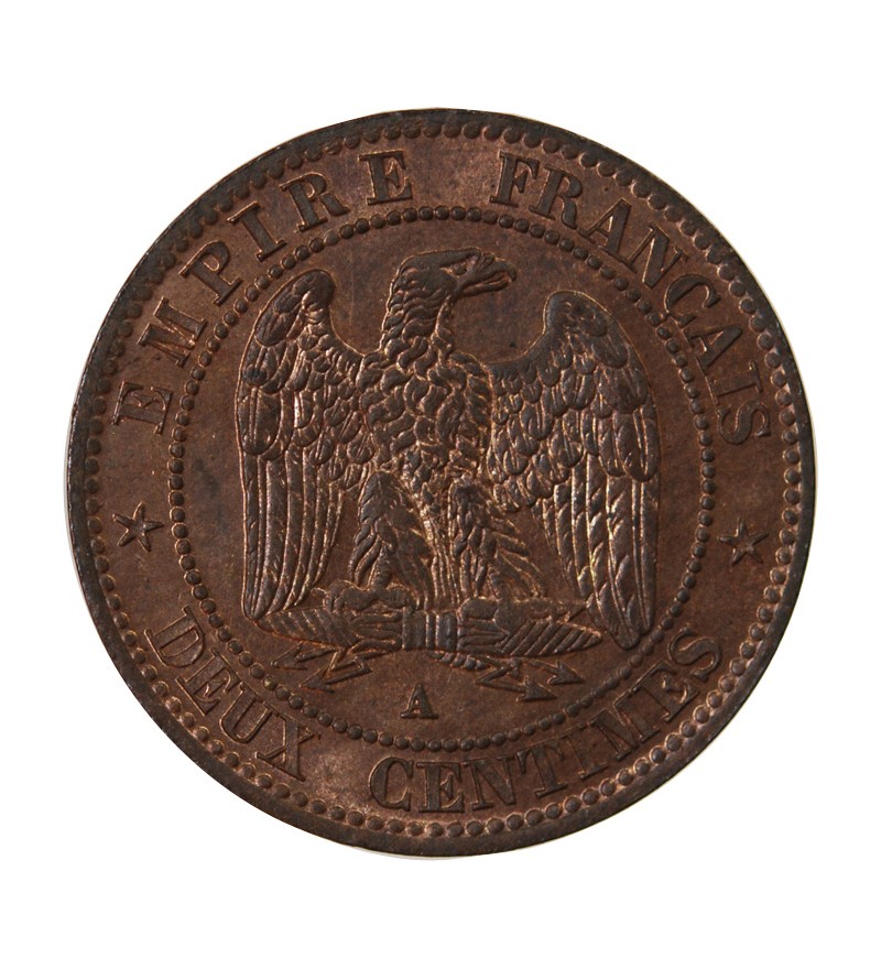 NAPOLEON III - 2 CENTIMES 1855 A PARIS variété chien