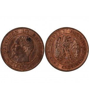 NAPOLEON III - 2 CENTIMES 1855 A PARIS variété ancre 2