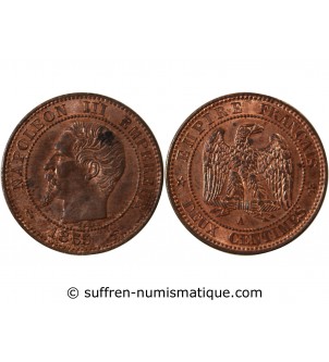 NAPOLEON III - 2 CENTIMES 1855 A PARIS variété ancre