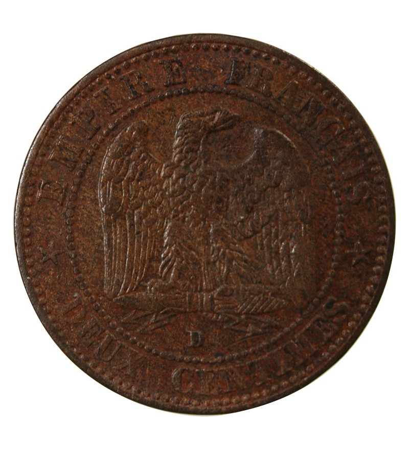 NAPOLEON III - 2 CENTIMES 1854 D LYON Variété Petit D