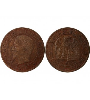 NAPOLEON III - 2 CENTIMES 1854 D LYON Variété Petit D 2