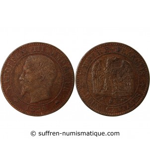 NAPOLEON III - 2 CENTIMES 1854 D LYON Variété Petit D