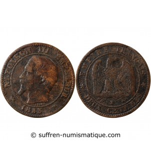 NAPOLEON III - 2 CENTIMES 1855 B ROUEN Variété Ancre