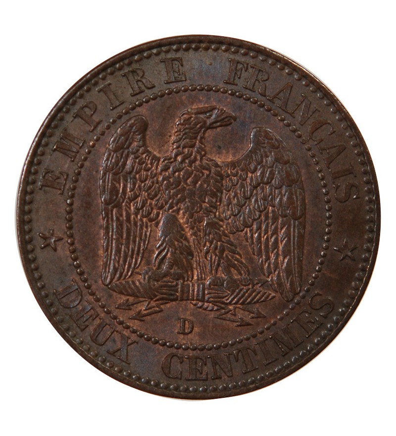 NAPOLEON III - 2 CENTIMES 1855 D LYON Variété Chien Petit D