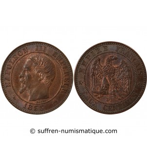 NAPOLEON III - 2 CENTIMES 1855 D LYON Variété Chien Petit D