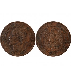 NAPOLEON III - 2 CENTIMES 1855 D LYON Variété Chien Petit D 2