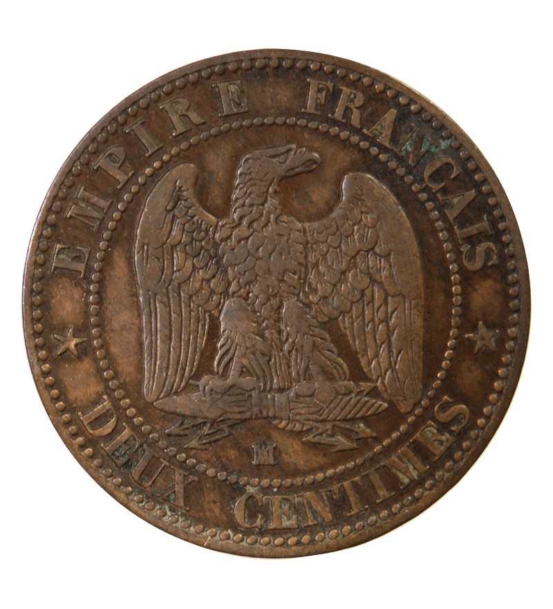 NAPOLEON III - 2 CENTIMES 1855 MA MARSEILLE Variété Chien