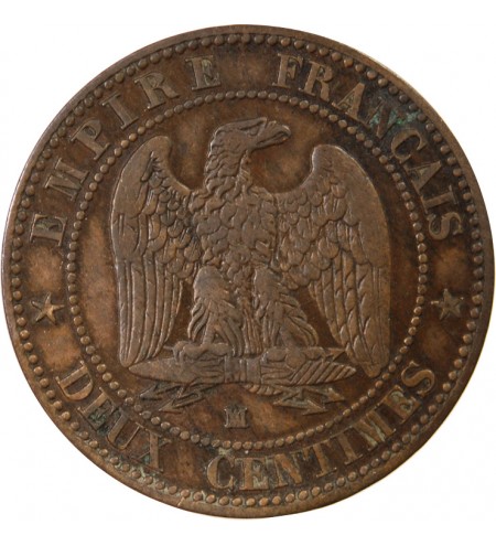 NAPOLEON III - 2 CENTIMES 1855 MA MARSEILLE Variété Chien