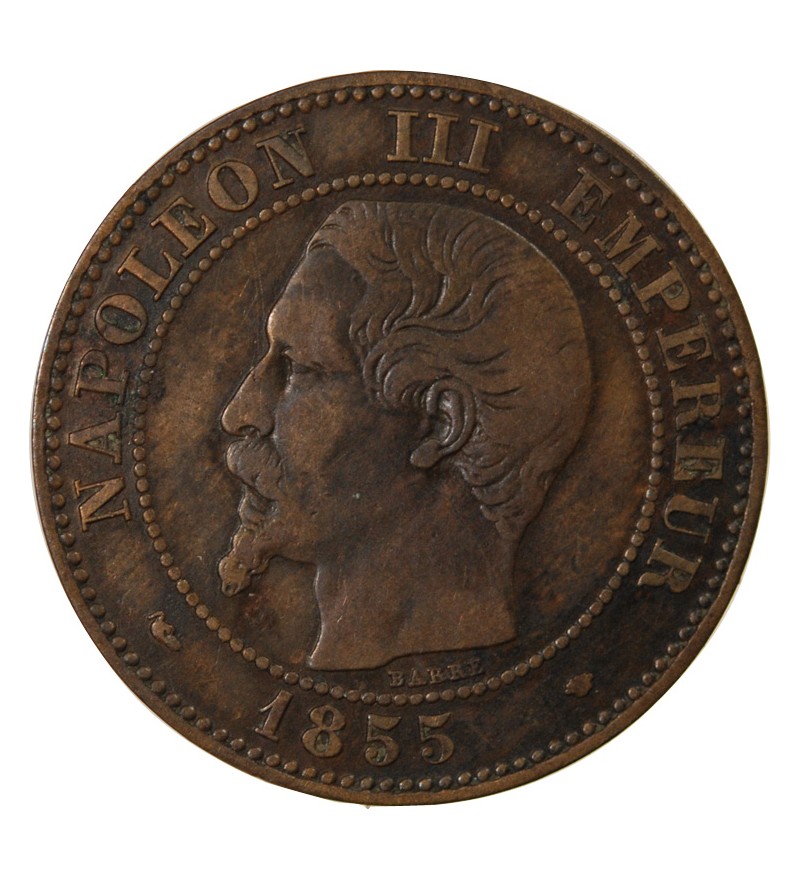 NAPOLEON III - 2 CENTIMES 1855 MA MARSEILLE Variété Chien