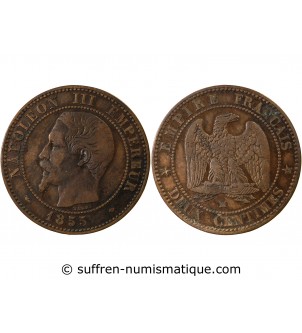 NAPOLEON III - 2 CENTIMES 1855 MA MARSEILLE Variété Chien