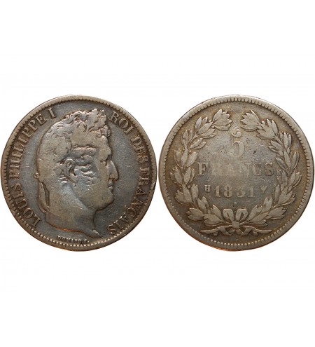 Louis-Philippe Ier 5 francs Argent 1831 H La Rochelle