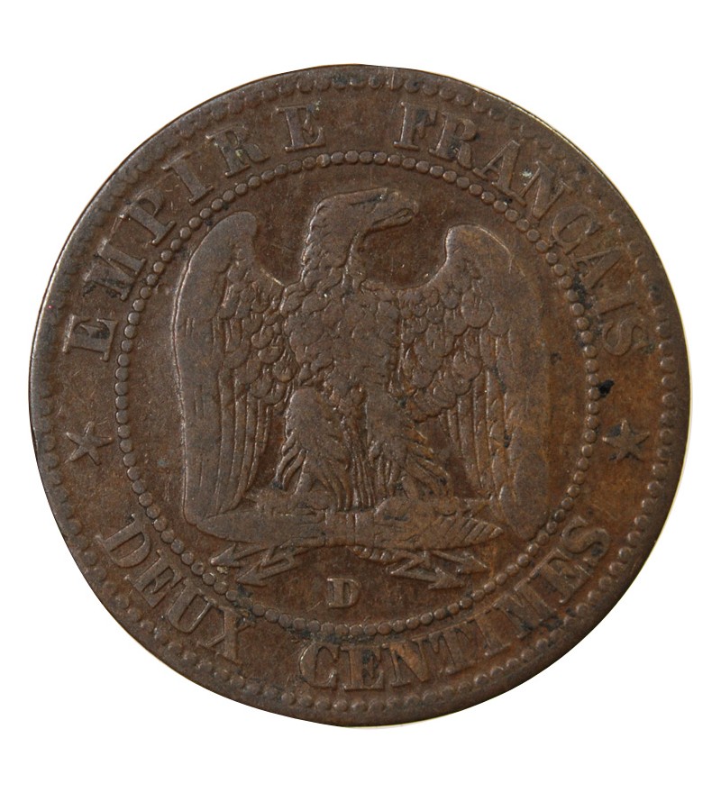 NAPOLEON III - 2 CENTIMES 1857 D LYON Variété Grand D Petit Lion