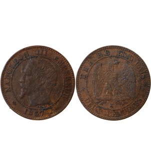 NAPOLEON III - 2 CENTIMES 1857 K BORDEAUX 2