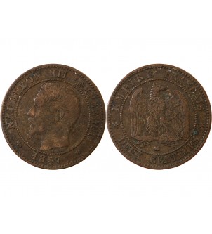 NAPOLEON III - 2 CENTIMES 1857 MA MARSEILLE 2