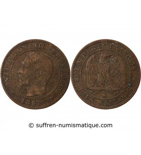 NAPOLEON III - 2 CENTIMES 1857 MA MARSEILLE