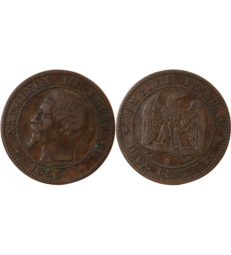 NAPOLEON III - 2 CENTIMES 1853 MA MARSEILLE