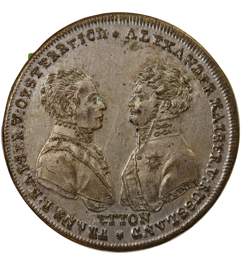RUSSIE, ALEXANDRE Ier ET FRANCOIS Ier - JETON 1813 - BATAILLE DE LEIPZIG