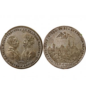 RUSSIE, ALEXANDRE Ier ET FRANCOIS Ier - JETON 1813 - BATAILLE DE LEIPZIG 2