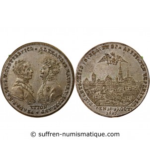 RUSSIE, ALEXANDRE Ier ET FRANCOIS Ier - JETON 1813 - BATAILLE DE LEIPZIG