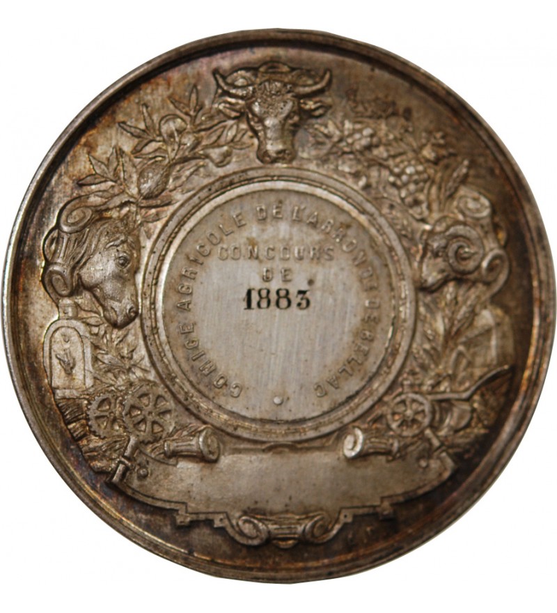 COMICE AGRICOLE DE BELLAC – MÉDAILLE ARGENT attribuée en 1883