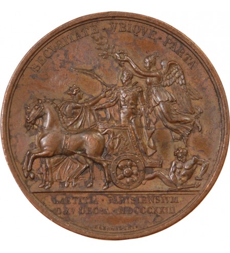 DUC D'ANGOULÊME, FÊTES POUR LA VICTOIRE DU TROCADERO – MÉDAILLE BRONZE 1823