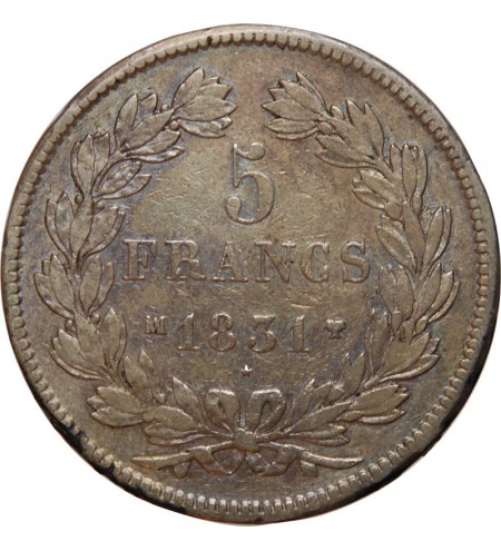 Louis-Philippe Ier 5 francs Argent 1831 MA Marseille