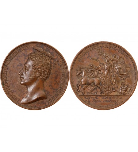 DUC D'ANGOULÊME, FÊTES POUR LA VICTOIRE DU TROCADERO – MÉDAILLE BRONZE 1823