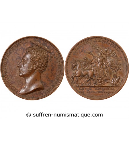 DUC D'ANGOULÊME, FÊTES POUR LA VICTOIRE DU TROCADERO – MÉDAILLE BRONZE 1823