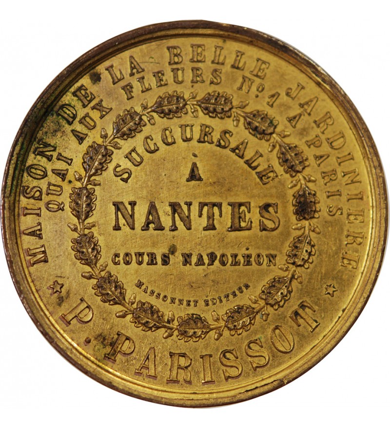 NAPOLÉON III ET EUGÉNIE - MÉDAILLE - INAUGURATION LA BELLE JARDINIERE À NANTES