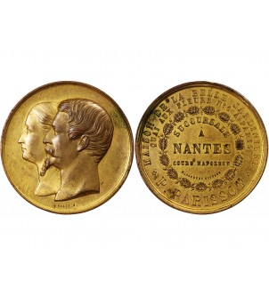 NAPOLÉON III ET EUGÉNIE - MÉDAILLE - INAUGURATION LA BELLE JARDINIERE À NANTES 2