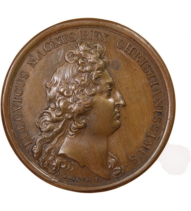 LOUIS XIV - MÉDAILLE MAUGER 1677 - Défaite des Espagnols en Catalogne