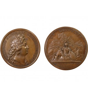 LOUIS XIV - MÉDAILLE MAUGER 1677 - Défaite des Espagnols en Catalogne 2