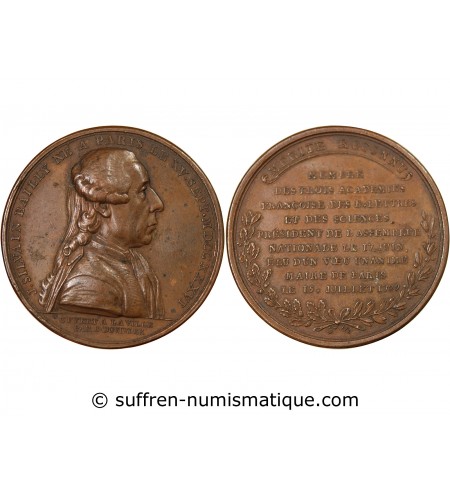 MAIRE DE PARIS, BAILLY - MEDAILLE BRONZE 1789 - DUVIVIER