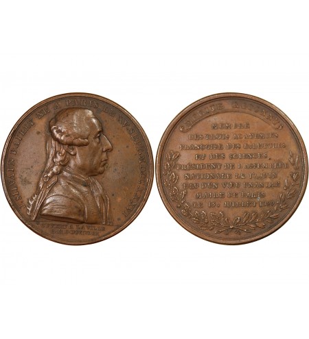 MAIRE DE PARIS, BAILLY - MEDAILLE BRONZE 1789 - DUVIVIER