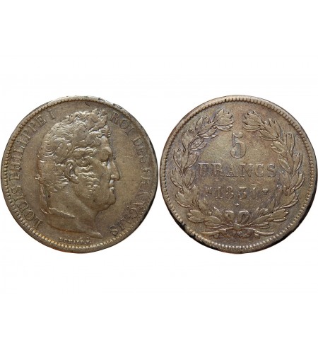 Louis-Philippe Ier 5 francs Argent 1831 MA Marseille