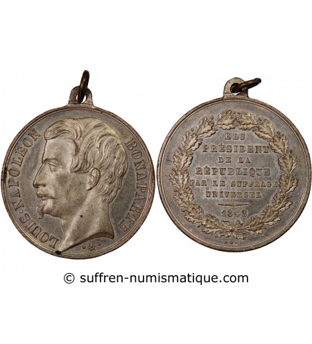 LOUIS-NAPOLÉON BONAPARTE, SUFFRAGE UNIVERSEL - MÉDAILLE 1848
