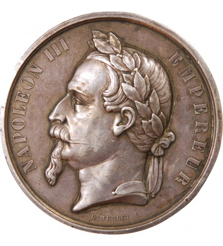 NAPOLÉON III, SOCIÉTÉ D'HORTICULTURE DE LA GIRONDE - MÉDAILLE ARGENT
