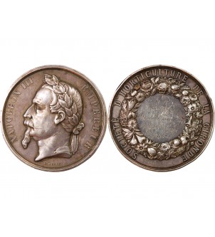 NAPOLÉON III, SOCIÉTÉ D'HORTICULTURE DE LA GIRONDE - MÉDAILLE ARGENT 2