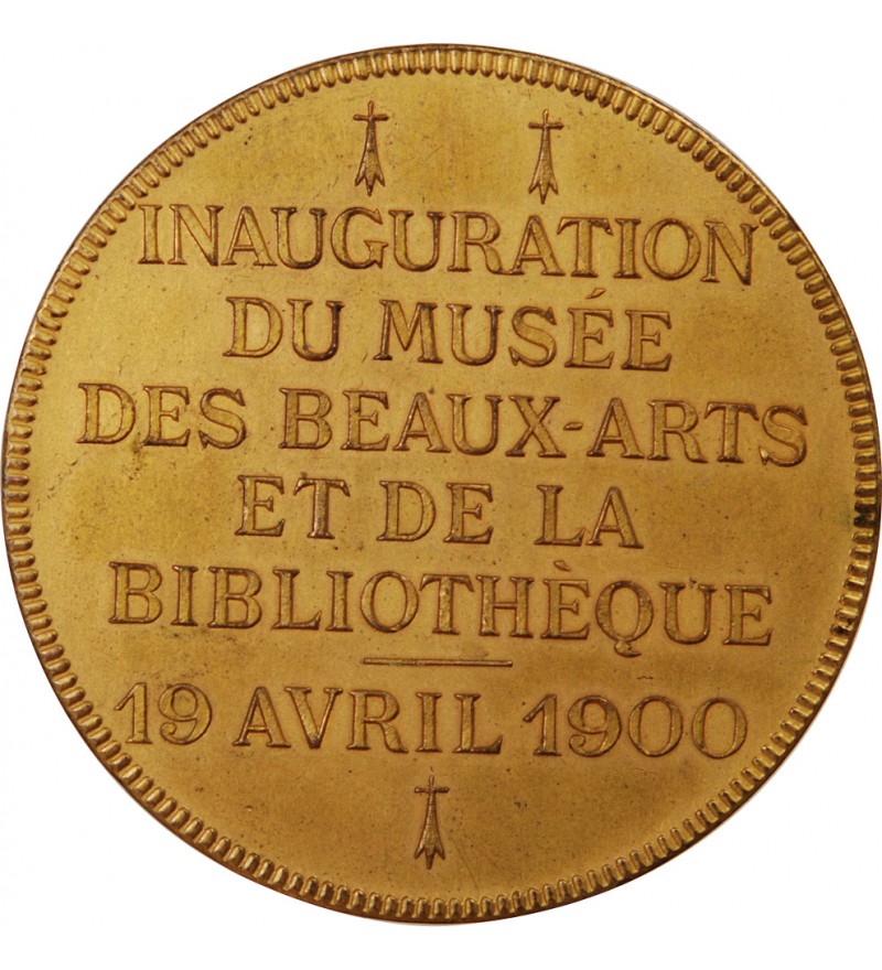 VILLE DE NANTES, INAUGURATION DU MUSÉE DES BEAUX-ARTS - MÉDAILLE 1900