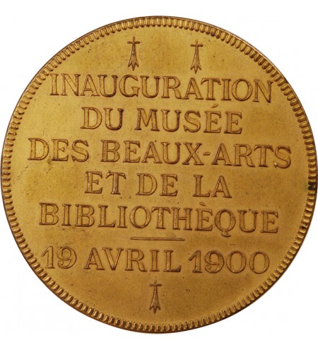 VILLE DE NANTES, INAUGURATION DU MUSÉE DES BEAUX-ARTS - MÉDAILLE 1900
