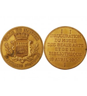 VILLE DE NANTES, INAUGURATION DU MUSÉE DES BEAUX-ARTS - MÉDAILLE 1900 2