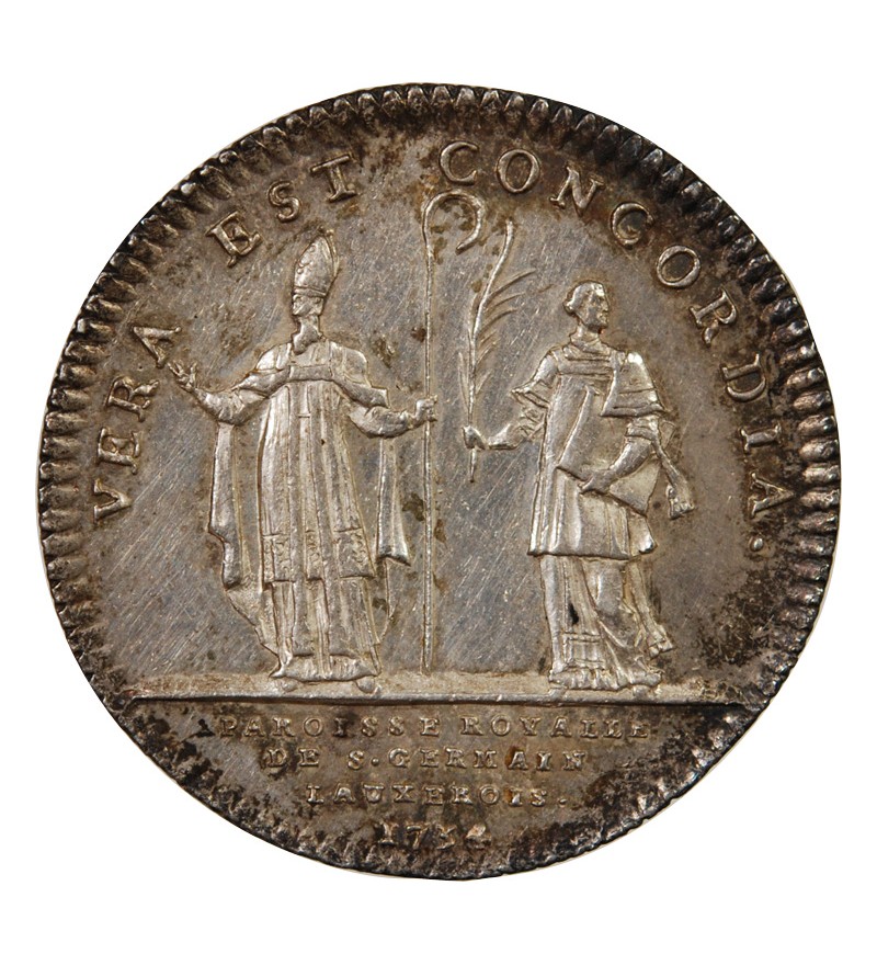 EGLISES DE PARIS, SAINT-GERMAIN-L'AUXERROIS - JETON ARGENT 1734