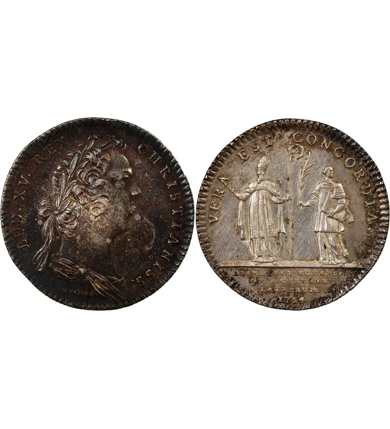 EGLISES DE PARIS, SAINT-GERMAIN-L'AUXERROIS - JETON ARGENT 1734