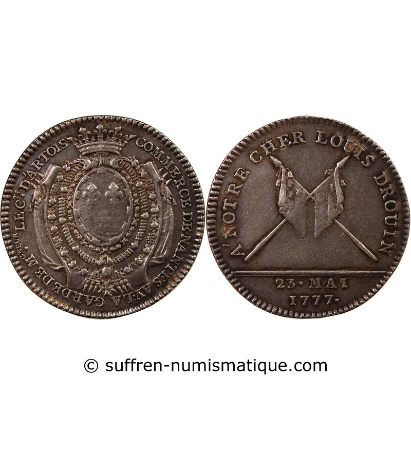 CHAMBRE DE COMMERCE DE NANTES, LOUIS DROUIN - JETON ARGENT 1777