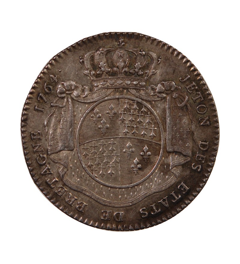 ETATS DE BRETAGNE, LOUIS XV – JETON ARGENT 1764 RENNES Daniel 115