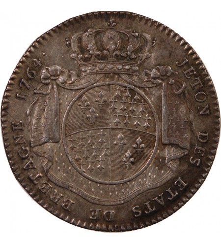 ETATS DE BRETAGNE, LOUIS XV – JETON ARGENT 1764 RENNES Daniel 115