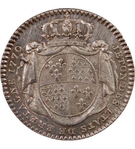 ETATS DE BRETAGNE, LOUIS XV – JETON ARGENT 1770 RENNES Daniel 120