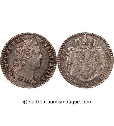 ETATS DE BRETAGNE, LOUIS XV – JETON ARGENT 1770 RENNES Daniel 120
